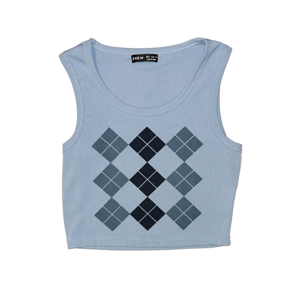 SHEIN Women's Blue Sleeveless Top